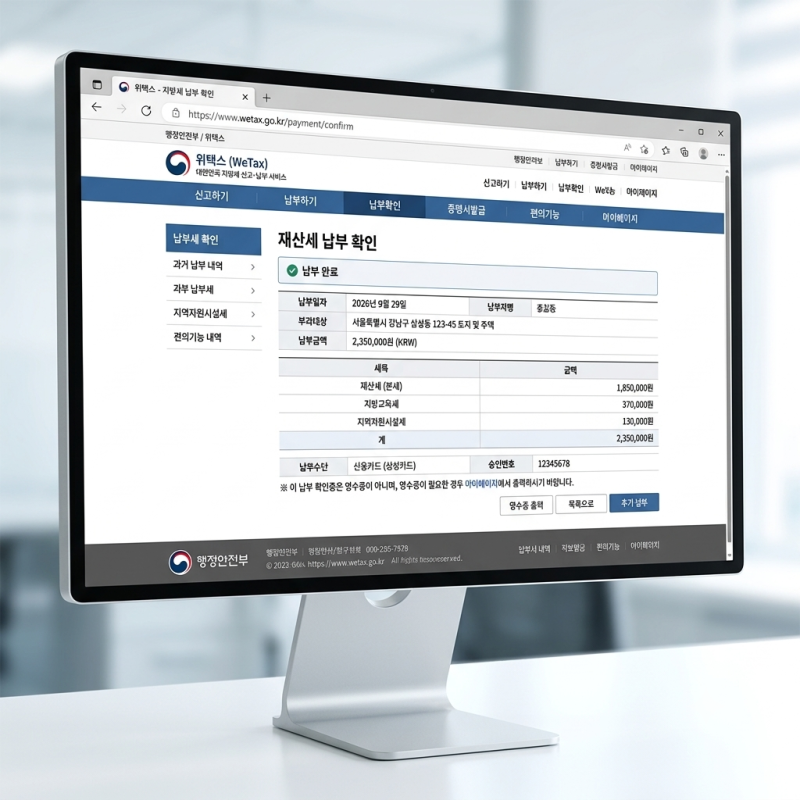 2026 재산세 9월 카드사별 무이자 할부 혜택, 캐시백 및 위택스 납부방법 (가산세 주의)