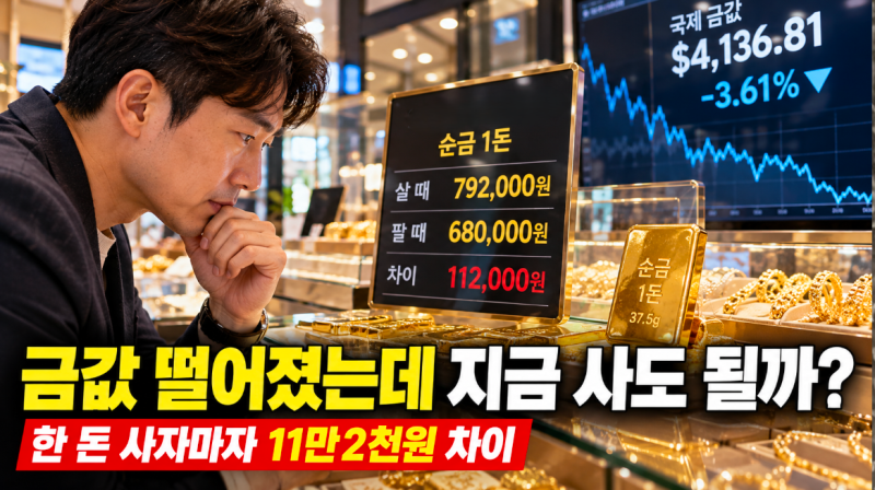 금 시세 한 달 새 9% 빠졌는데, 금은방 한 돈은 16% 올라야 본전..금값 전망 총정리