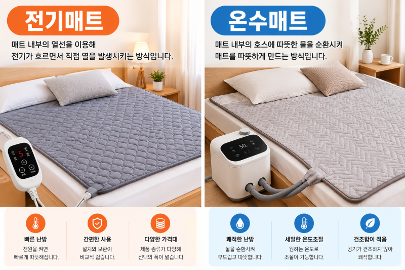 온수매트·전기매트 고르는 방법과 전기요금 총정리