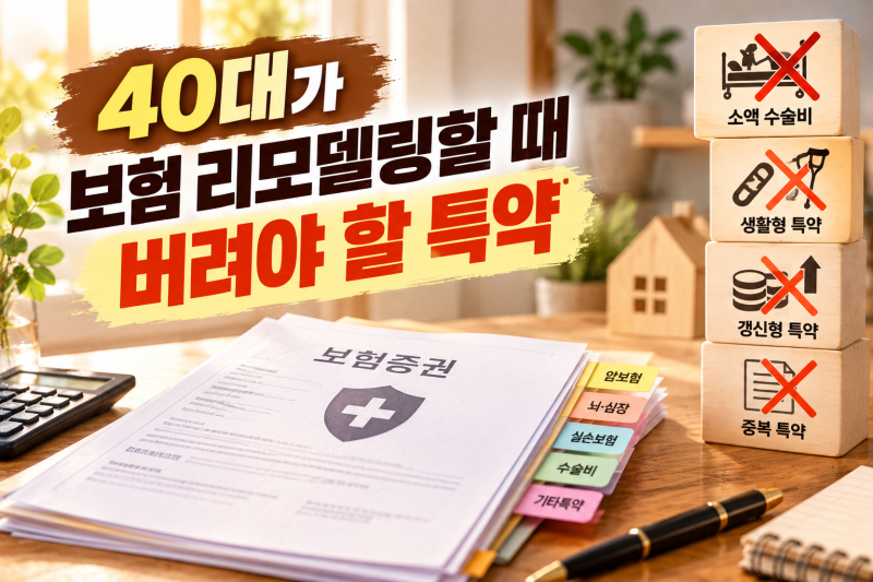 40대가 보험 리모델링할 때 버려야 할 특약｜15년 경력 설계사가 보는 기준