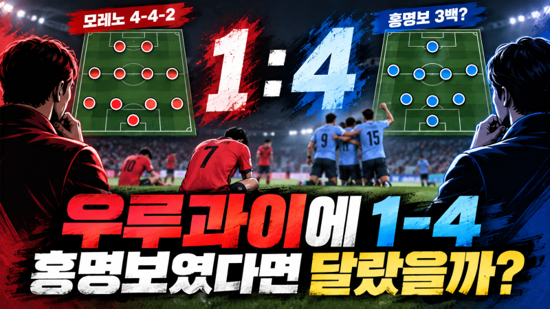 대한민국 우루과이 1-4 대패, 홍명보였다면 달랐을까? 모레노 전술과 비교해보니