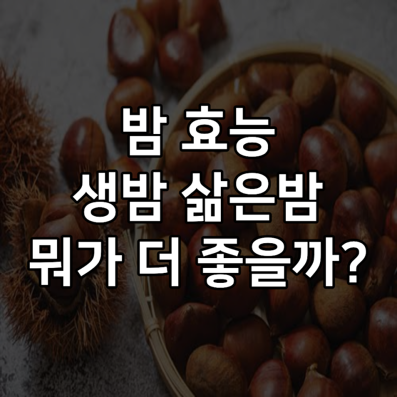 밤 효능, 생밤 삶은밤 뭐가 더 좋을까?
