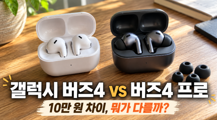 [IT기기 비교] 갤럭시 버즈4 vs 버즈4 프로 차이｜10만 원 더 주면 뭐가 달라질까?