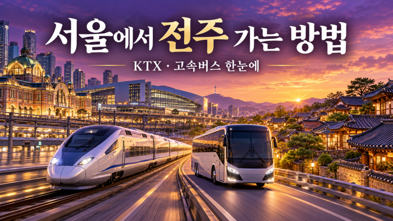 강남 고속터미널, 서울에서 전주 가는법 예약 가격 당일치기 여행가능 한가요?