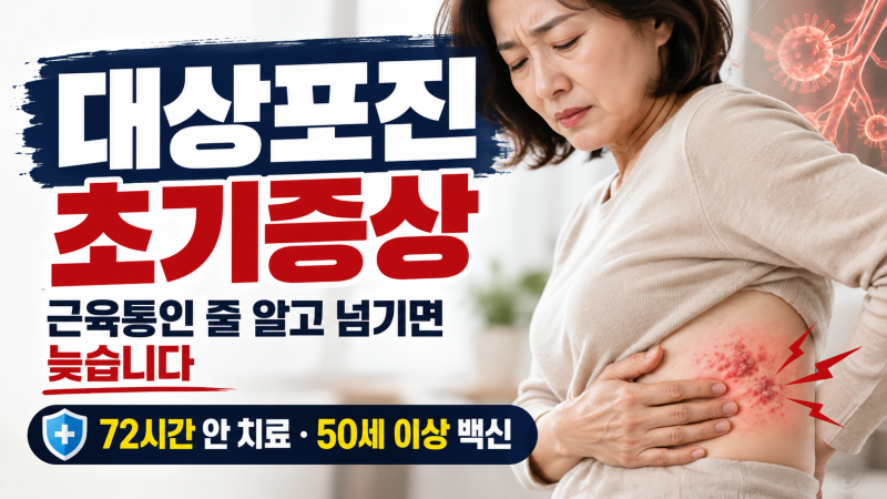 대상포진 초기증상, 근육통인 줄 알고 넘기면 늦습니다 | 72시간 안 치료·50세 이상 백신 2종·....