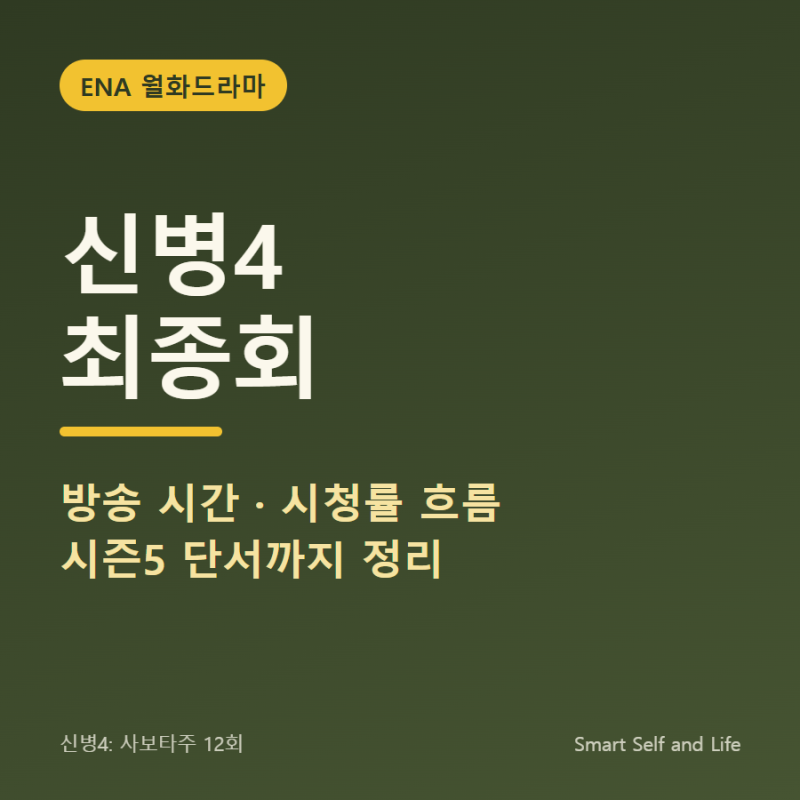 신병4 최종회 방송 시간과 시즌5 단서, 시청률 흐름 정리