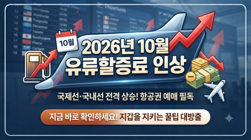 2026년 10월 유류할증료 인상 총정리 및 항공권 예매 꿀팁