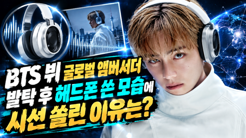 BTS 뷔 글로벌 앰버서더 발탁 후 헤드폰 쓴 모습에 시선 쏠린 이유는?
