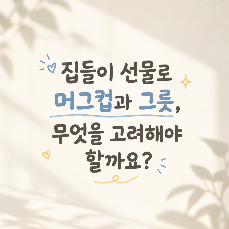 집들이 선물로 머그컵과 그릇, 무엇을 고려해야 할까요?