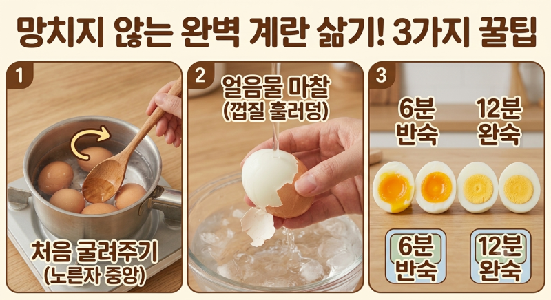 계란 삶는 법 꿀팁: 반숙 완숙 시간부터 껍질 홀라당 깔끔하게 까는 법 총정리