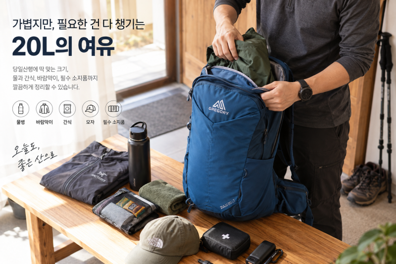 20L 등산 배낭, 당일산행에 적당할까? 그레고리 줄루 20 LT 살펴보기