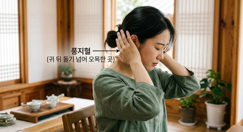 명절 뒤 두통·목 근육 통증, 진통제만 드셨나요? 귀 뒤 '풍지혈' 풀어주고 편두통 싹 사라진 ....