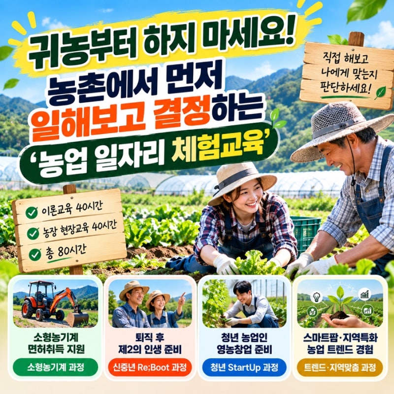 귀농부터 하지 마세요｜농촌에서 먼저 일해보고 결정하는 ‘농업 일자리 체험교육’