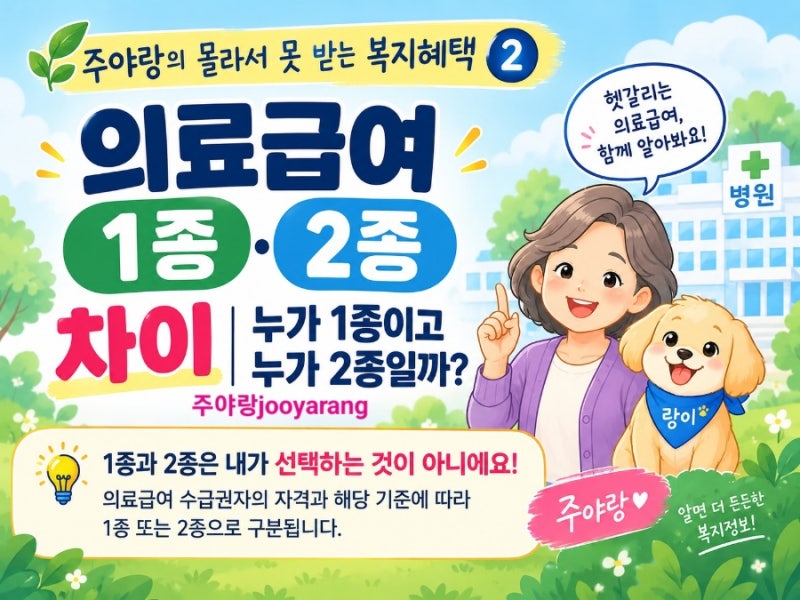 " 의료급여 1종·2종 차이" 누가 1종이고 누가 2종일까?