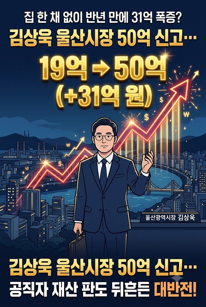 김상욱 울산시장 재산이 반년 만에 31억 원이나 폭증해 50억 원을 찍은 진짜 비결은 무엇일까?