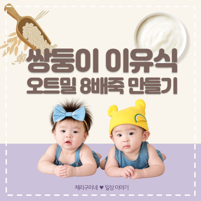 쌍둥이 초기 이유식 | 오트밀 8배죽 만들기 및 후기