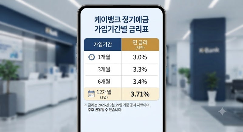 케이뱅크 내맘대로 이자받는 정기예금 연 3.71%, 1억 넣으면 이자 371만원? 가입조건·이자 선지....