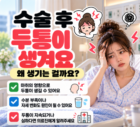 수술 후 두통 왜 생길까? 마취 후 머리가 아픈 원인과 주의사항