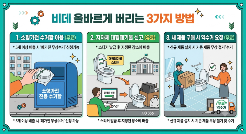 비데시트 버리는 법 총정리: 소형가전 무료 배출? 스티커 발급?