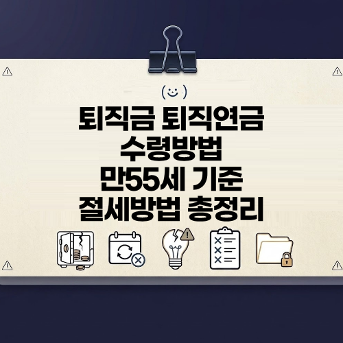 퇴직금 퇴직연금 수령방법 만 55세 기준 소득세 감면 절세 방법 총정리