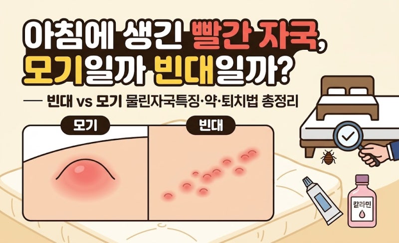 아침에 생긴 빨간 자국, 모기일까 빈대일까? 빈대 물린자국 특징·약·퇴치법 총정리