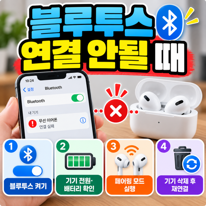 블루투스 연결 안될 때 해결 방법, 갤럭시·아이폰 설정 확인