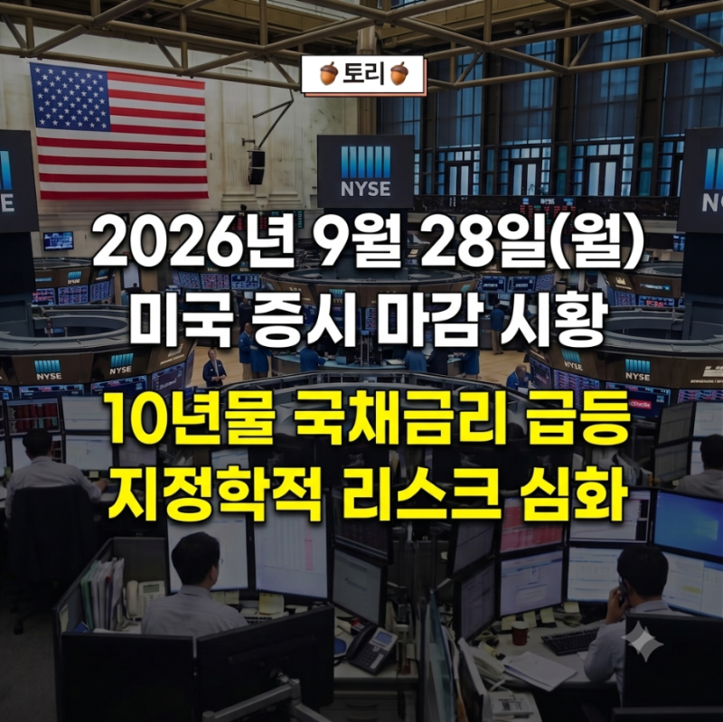[2026년 9월 28일 미국 증시 마감 시황] 미,이란 대치 언제쯤 끝날까