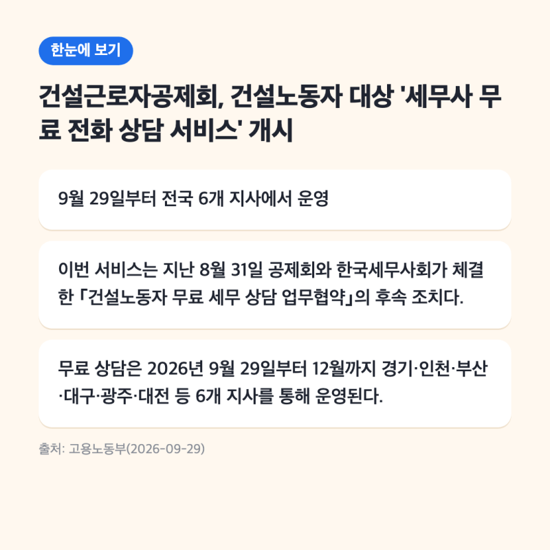 건설근로자공제회 세무사 무료 전화 상담