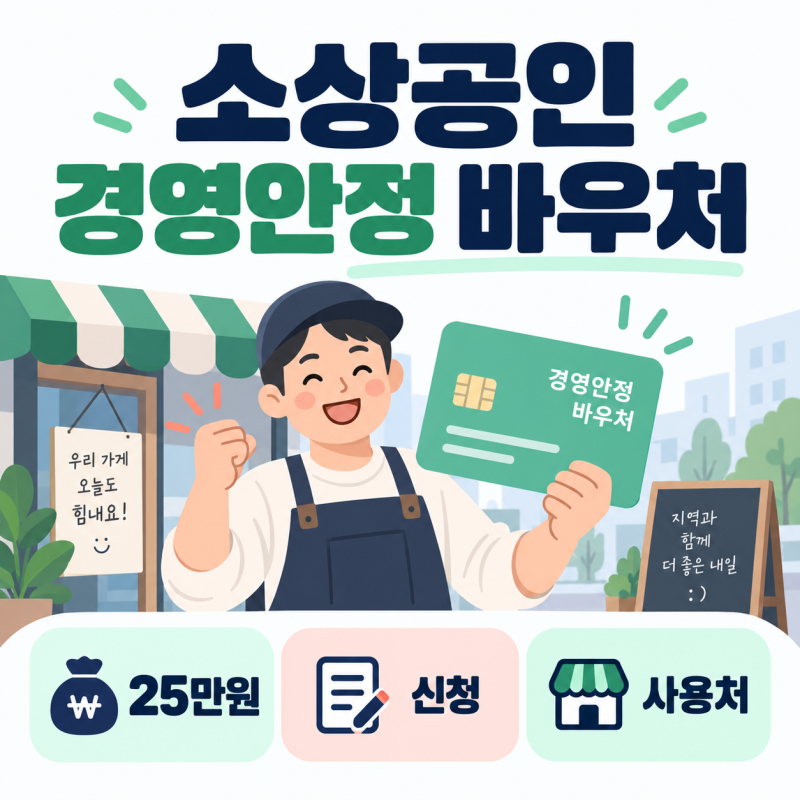 소상공인 경영안정 바우처 25만원, 어디에 쓸 수 있나? 사용처 4곳과 신청 방법 총정리