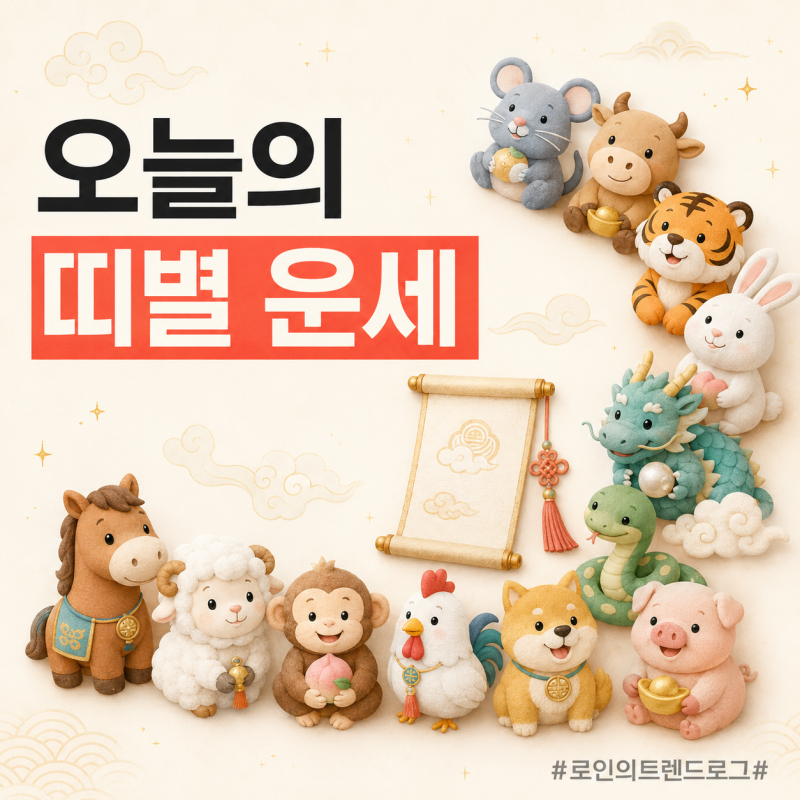 9월 29일 오늘의 띠별 운세, 오늘 돈·일·사람 흐름 좋은 띠는 누구?