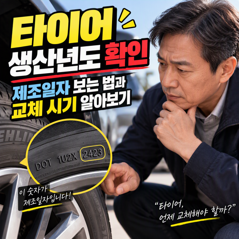 타이어 생산년도 확인, 제조일자 보는 법과 교체 시기 알아보기
