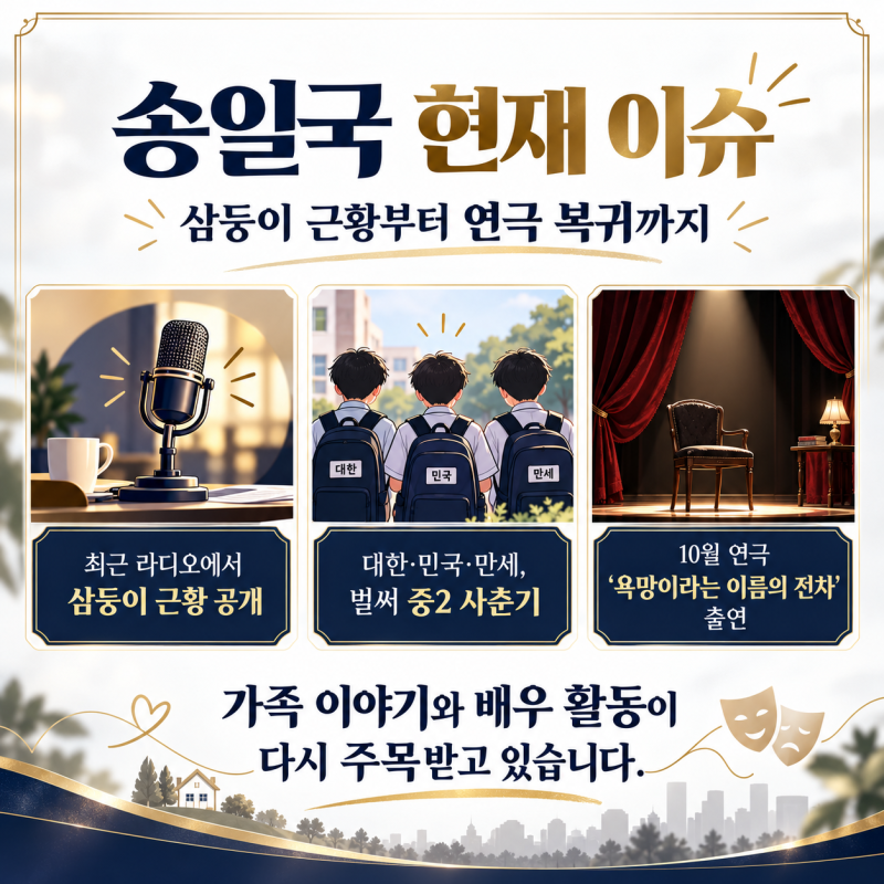 송일국 삼둥이 벌써 중2,“하루하루 기도하며 산다” 직접 밝힌 최근 근황