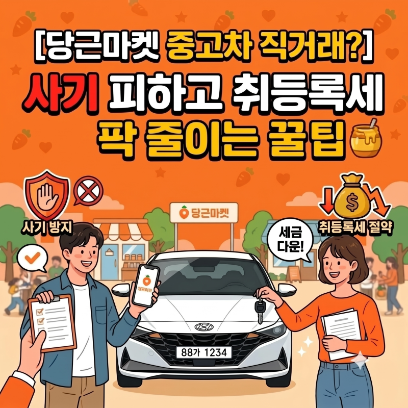 "당근마켓에서 중고차 샀다가 낭패?" 사기 안 당하고 취등록세 절반 아끼는 이전 등록 총정리