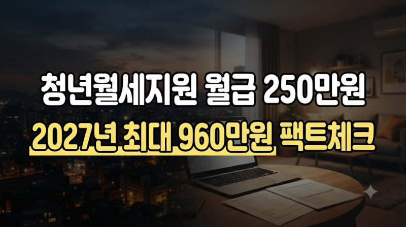 2027 청년월세지원 달라진다｜월급 250만원 직장인 신청 조건·기간 총정리