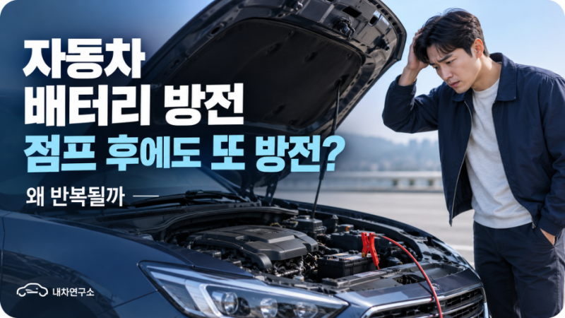 자동차 배터리 방전, 점프 후 시동 걸렸는데 다음날 또 방전? 배터리만 갈면 될까