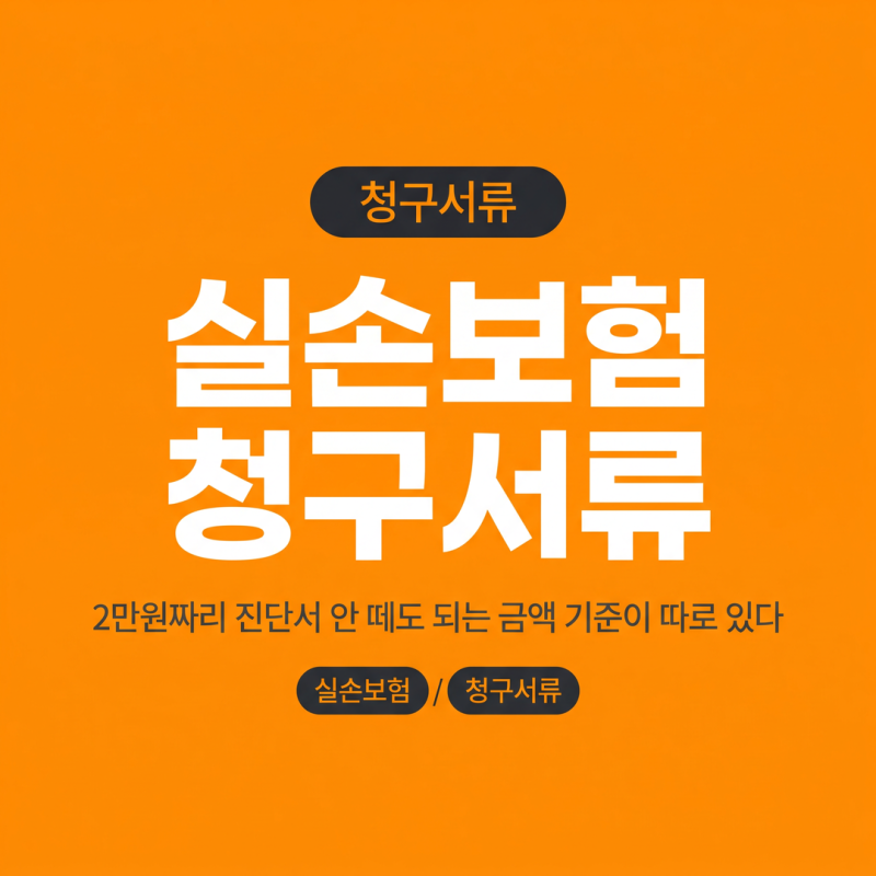 실손보험 청구서류, 2만원짜리 진단서 안 떼도 되는 금액 기준이 따로 있다