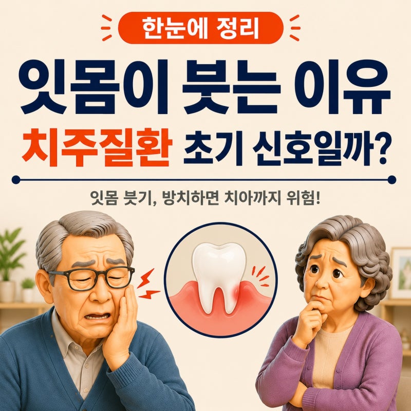 잇몸이 붓는 이유｜치주질환 초기 신호일까? 잇몸 붓기 그냥 넘기지 마세요