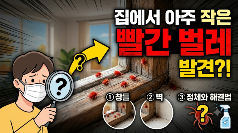 집에서 아주 작은 빨간 벌레가 보인다면? 창틀·벽에서 발견되는 빨간 벌레의 정체