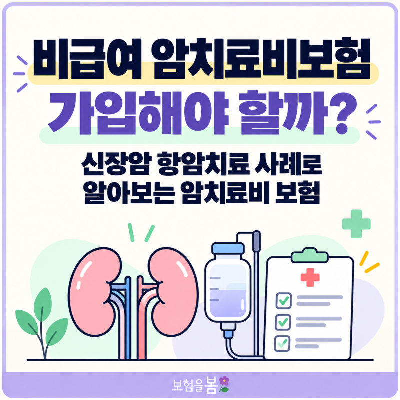 비급여 암치료비보험 가입해야할까? 신장암 항암치료 사례와 암치료비 보험 알아보기