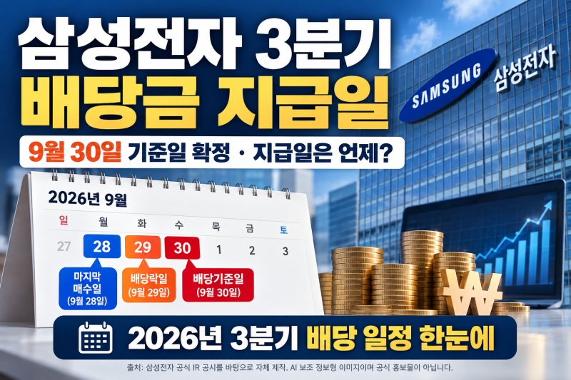ㅇ삼성전자 배당금 지급일 언제? 2026년 3분기 30조 특별배당·기준일 총정리