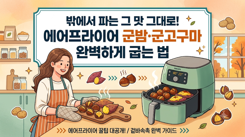 밖에서 파는 그 맛 그대로! 에어프라이어 군밤·군고구마 완벽하게 굽는 법