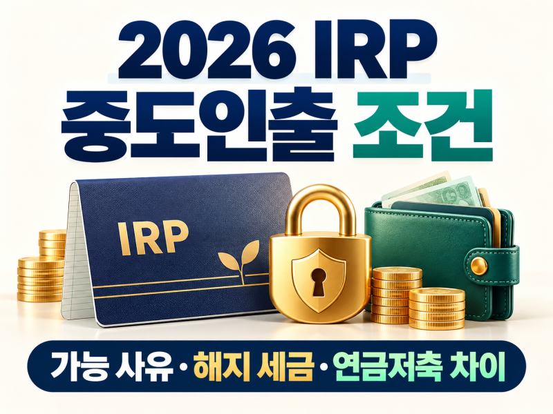 2026 IRP 중도인출 조건｜가능한 사유·중도해지 세금·연금저축과 차이