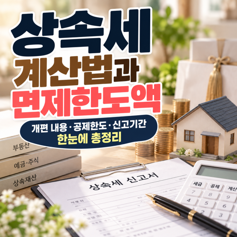 상속세 면제한도와 세율 개정 확인하기, 증여세 계산기