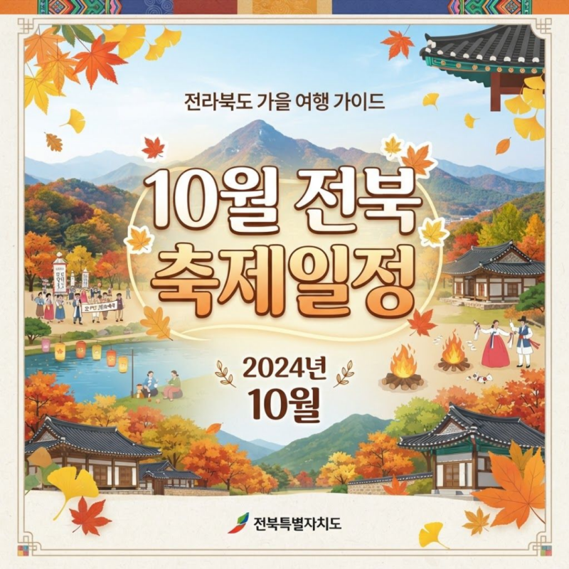 10월 전북 축제 일정 2026 총정리 | 이번 주말 어디 갈까? 김제.전주.임실.고창.순창