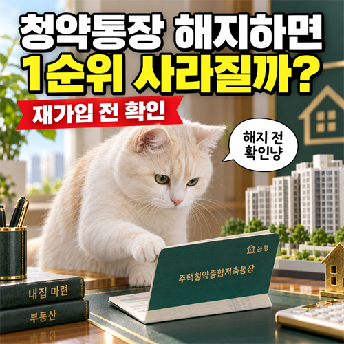 청약통장 해지하면 1순위 사라질까? 재가입 전 확인
