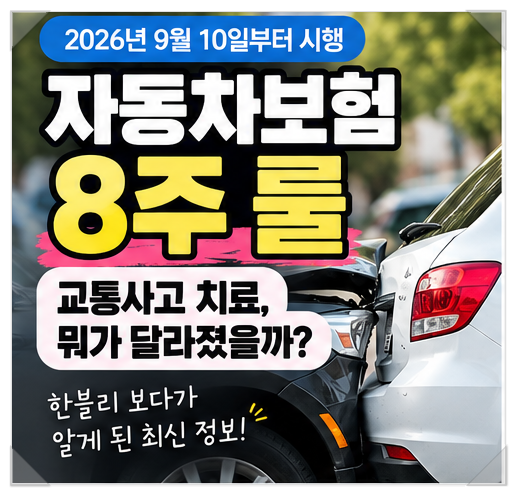 자동차보험 8주 룰 9월10일부터 시행, 교통사고 경상환자 치료 뭐가 달라졌을까
