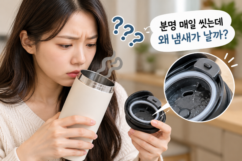 텀블러는 매일 씻는데 왜 냄새가 날까? 고무패킹 때문일까?