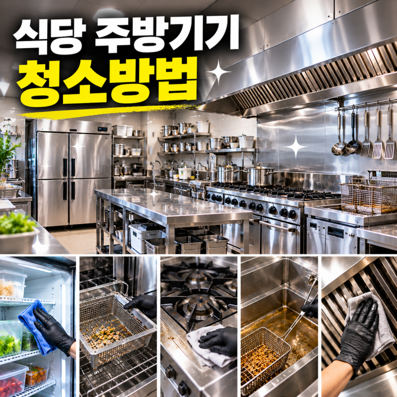 식당 주방 기기 청소 방법 업소용 냉장고 식기세척기 튀김기 후드까지 관리법 마감할 때 꼭 ....