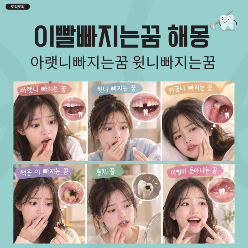 아랫니빠지는꿈 윗니빠지는꿈 이빨빠지는꿈 해몽