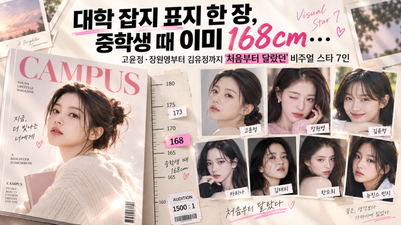 大学雑誌の表紙一枚、中学生の時にはすでに168cm。コ・ユンジョン、チャン・ウォニョンからキム・ユジョンまで「最初から違った」